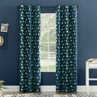 Space Curtains Rocket Earth Stars UFO Window Drapes 2 Panel Set 108x84 Inches 
