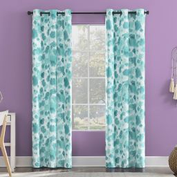 Sun Zero Tie Dye Print Total Blackout 63-Inch Grommet Window Curtain Panel in Surf Blue