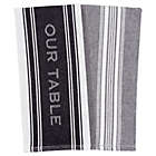 Alternate image 0 for Our Table&trade; Banded Logo Kitchen Towels in Black (Set of 2)