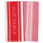 Alternate image 0 for Our Table&trade; Banded Logo Kitchen Towels in Red (Set of 2)