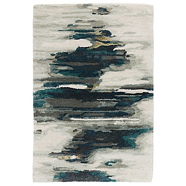 Jaipur Living Benna Abstract 2&#39; x 3&#39; Handcrafted Accent Rug in Teal. View a larger version of this product image.