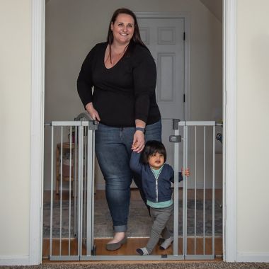 Summer&trade; Extra-Tall and Wide Safety Gate in Grey. View a larger version of this product image.