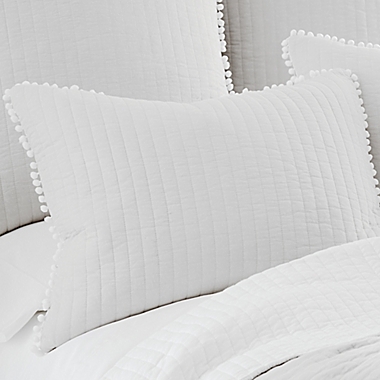 Levtex Home Pom Pom Reversible Quilt in White. View a larger version of this product image.