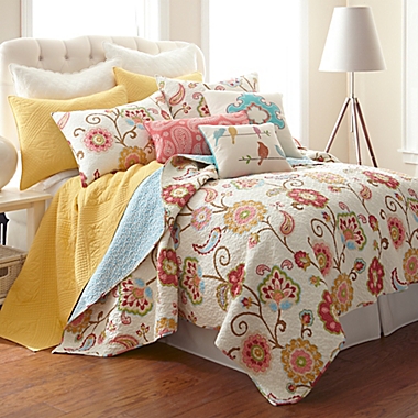 Levtex Home Elise 2-Piece Reversible Twin/Twin XL Quilt Set in Red/Orange. View a larger version of this product image.
