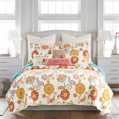 Levtex Home Elise 2-Piece Reversible Twin/Twin XL Quilt Set in Red/Orange