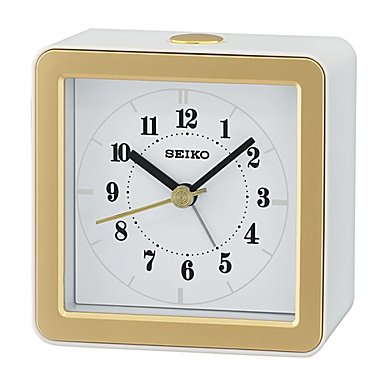 Seiko Bedside LED Alarm Clock in White. View a larger version of this product image.