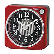 Seiko Square Alarm Clock in Red/Black