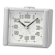 Seiko Square Bedside Alarm Clock in Silver