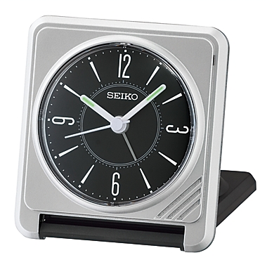 Seiko Travel Alarm Clock in Silver. View a larger version of this product image.