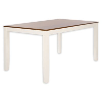Safavieh Home Collection Silio White and Natural Rectangle Dining Table