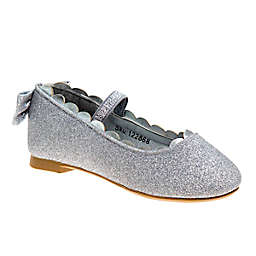 Laura Ashley Size 6-9M Ballet Flat in Silver Glitter