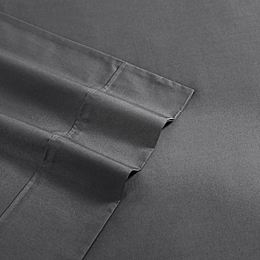 Nautica&reg; Solid Queen Sheet Set in Grey. View a larger version of this product image.
