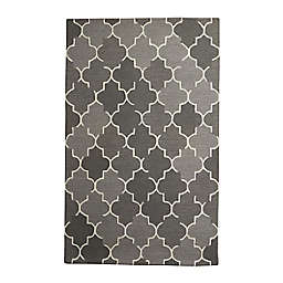 Ridge Road Décor Wool Hand Hooked Moroccan Rug in Grey/White