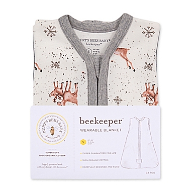 Burt&#39;s Bees Baby&reg; Beekeeper&trade; Dasher &amp; Dancer Wearable Blanket in Grey. View a larger version of this product image.