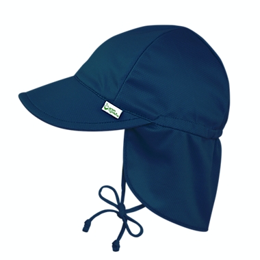 Breathable Flap Sun Protection Hat in Navy, 9-18M. View a larger version of this product image.