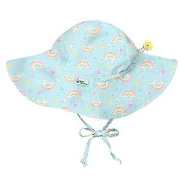 i play. by green spouts&reg; Size 9-18M Brim Sun Protection Hat in Aqua Rainbows. View a larger version of this product image.