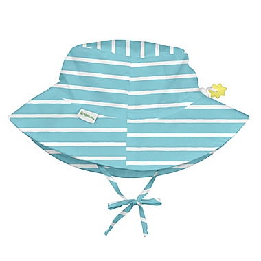 Bucket Sun Protection Hat in Aqua Stripe, 2T-4T. View a larger version of this product image.