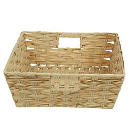 Squared Away™ Faux Rattan Storage Basket in Natural