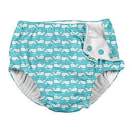 i play.® by green sprouts® Snap Reusable Swim Diaper in Aqua Whale Geo