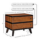 Alternate image 2 for Mid-Century 2-Drawer Nightstand in Brown