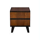 Alternate image 11 for Mid-Century 2-Drawer Nightstand in Brown