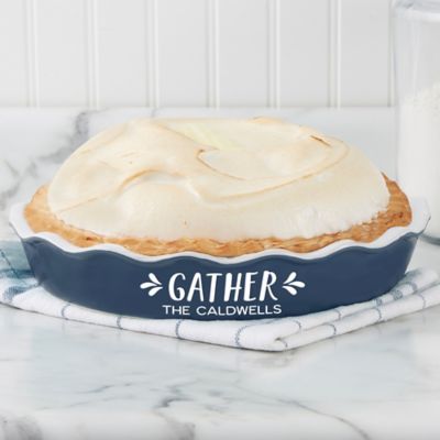 Gather & Gobble 3 qt. Personalized Classic Ceramic Pie Dish