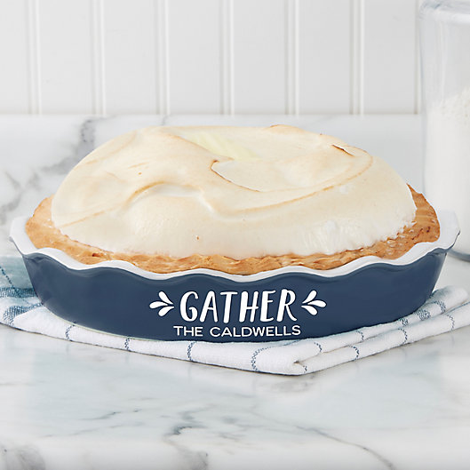 Alternate image 1 for Gather & Gobble 3 qt. Personalized Classic Ceramic Pie Dish