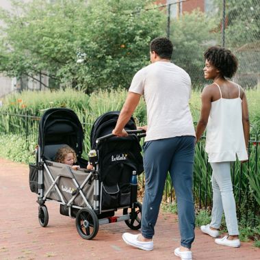 Larktale&trade; Caravan&trade; Stroller/Wagon with Canopy in Byron Black. View a larger version of this product image.