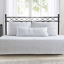 Stone Cottage Willow Way Ticking Stripe Twin Daybed Cover Set in Grey