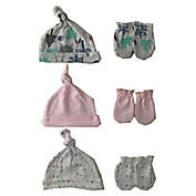 Sterling Baby 9-Piece Bunny Hat and Mitten Set in Grey/Pink