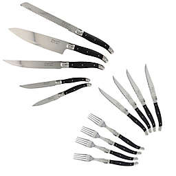 Laguiole® by French Home 14-Piece Kitchen Knife, Steak Knife and Fork Set in Black