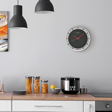 Seiko 12-Inch Wall Clock in Black/Red | Bed Bath & Beyond