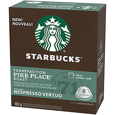 Starbucks&reg; by Nespresso&reg; VertuoLine Pike Place Coffee Capsules 8-Count. View a larger version of this product image.