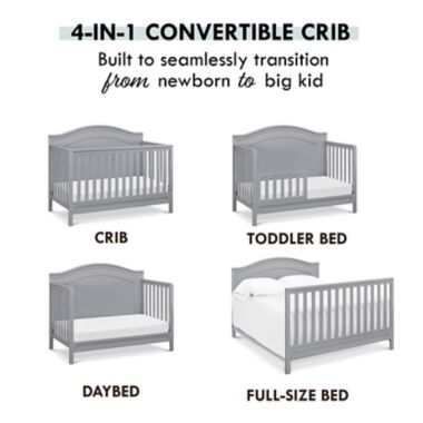 DaVinci Charlie 4-in-1 Convertible Crib in Grey. View a larger version of this product image.
