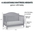 Alternate image 4 for DaVinci Charlie 4-in-1 Convertible Crib in Grey