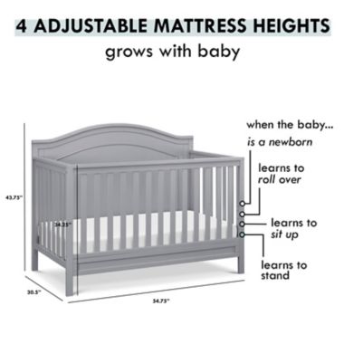 DaVinci Charlie 4-in-1 Convertible Crib in Grey. View a larger version of this product image.