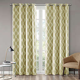 SunSmart Blakesly 84-Inch Printed Ikat Blackout Window Curtain Panel in Yellow