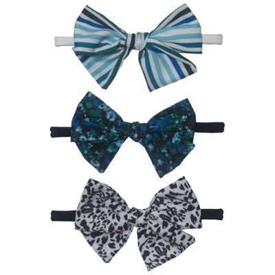 Isaac Mizrahi 3-Pack Bow Headbands in Blue