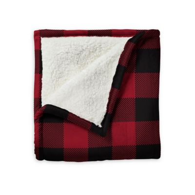 Sunbeam&reg; Faux Fur Reversible Heated Throw Blanket in Red