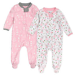 The Honest Company™ Size 24M 2-Pack Organic Cotton TuTu Cute Footed Pajamas in Pink/Grey