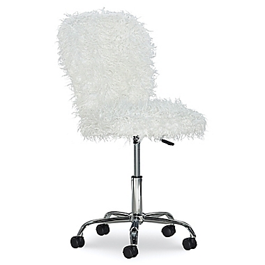 Faux Flokati Armless Office Chair in White. View a larger version of this product image.