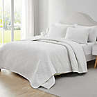 Alternate image 1 for VCNY Home Ring Textured Cotton 3-Piece Full/Queen Quilt Set in White