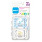 Alternate image 1 for MAM Mini Air Age 0-6 Months Pacifier in Blue (2-Pack)