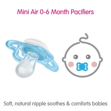 MAM Mini Air Age 0-6 Months Pacifier in Blue (2-Pack). View a larger version of this product image.