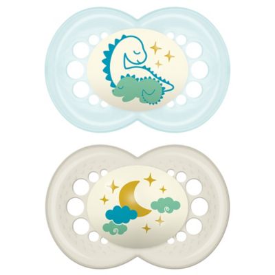 MAM Night 2-Pack Age 6+ Months Glow-in-the-Dark Pacifiers