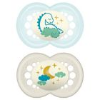 Alternate image 0 for MAM Night 2-Pack Age 6+ Months Glow-in-the-Dark Pacifiers