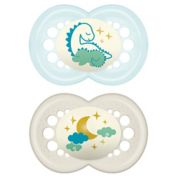 MAM Night 2-Pack Age 6+ Months Glow-in-the-Dark Pacifiers