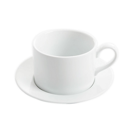 Alternate image 1 for Our Table™ Simply White 2-Piece Rim Round Cup and Saucer Set