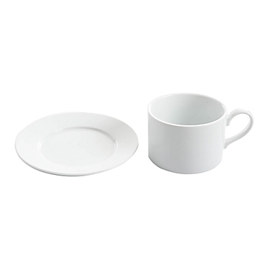 Our Table&trade; Simply White 2-Piece Rim Round Cup and Saucer Set. View a larger version of this product image.