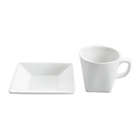 Alternate image 1 for Our Table&trade; Simply White Rim Square 2-Piece Cup and Saucer Set